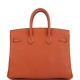 Pre-owned Hermes Birkin 25 Orange Togo Gold Hardware
