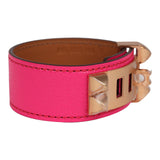 Hermes Collier De Chien 24 Bracelet Rose Pop Chevre Chamkila Rose Gold Hardware