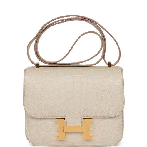 Hermes Constance 18 Beton Matte Alligator Gold Hardware
