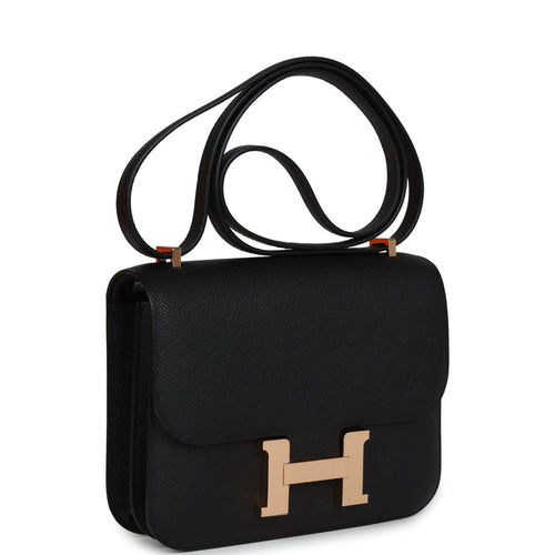 Hermes Constance 18 Black Epsom Rose Gold Hardware