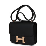 Hermes Constance 18 Black Epsom Rose Gold Hardware