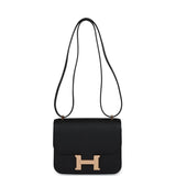 Hermes Constance 18 Black Epsom Rose Gold Hardware