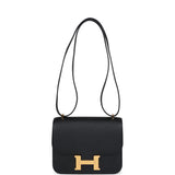 Pre-owned Hermes Constance 18 Black Epsom Gold Hardware