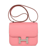 Hermes Constance 18 Rose Confetti Epsom Palladium Hardware