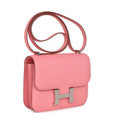 Hermes Constance 18 Rose Confetti Epsom Palladium Hardware