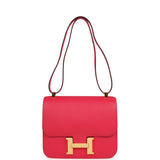 Pre-owned Hermes Constance 24 Rose Extreme Epsom Gold Hardware