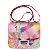 Pre-owned Hermes Constance 18 "Marble Silk" Rose Mexico Swift Palladium Hardware