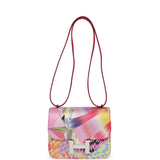 Pre-owned Hermes Constance 18 "Marble Silk" Rose Mexico Swift Palladium Hardware