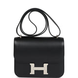 Hermes Constance 18 Black Tadelakt Palladium Hardware