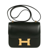 Hermes Constance 18 Vert Fonce Box Gold Hardware