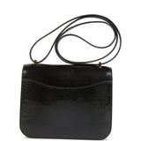 Hermes Constance 18 Black Varanus Salvator Lizard Gold Hardware