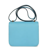 Hermes Constance 1-18 Celeste Epsom Gold Hardware