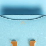 Hermes Constance 1-18 Celeste Epsom Gold Hardware