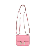 Pre-owned Hermes Micro Constance 14 Bubblegum Epsom Palladium Hardware