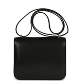 Hermes Constance 18 Black Chevre Chamkila Gold Hardware