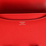 Pre-owned Hermes Constance 24 Rouge De Coeur Epsom Lacquered Palladium Hardware