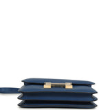 Hermes Constance 18 Bleu Tie Chevre Mysore Permabrass Hardware