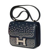 Hermes Constance 18 Clouté Bleu Abysse Box Palladium Hardware