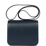 Hermes Constance 18 Clouté Bleu Abysse Box Palladium Hardware