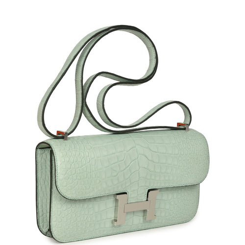 Hermes Constance Elan Vert D'Eau Matte Alligator Palladium Hardware