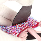 Custom Pink Swarovski Crystal Hermes Bedazzled Pegasus Rodeo Bag Charm PM Framboise, Rose Sakura and Rouge Sellier Milo Lambskin