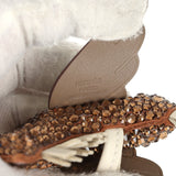 Custom Brown Swarovski Crystal Hermes Bedazzled Pegase Rodeo Bag Charm PM Gold, Craie and Etoupe Milo Lambskin