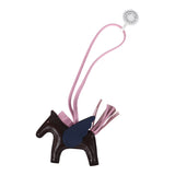 Hermes Pegase Rodeo Bag Charm PM Rouge Sellier, Mauve Sylvestre & Bleu Saphir Milo Lambskin