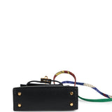 Hermes Mini Kelly Twilly Bag Charm Black Tadelakt Gold Hardware