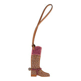 Custom Brown Swarovski Crystal Hermes Paddock Boot Bag Charm Natural Sable Butler and Rose Swift Palladium Hardware
