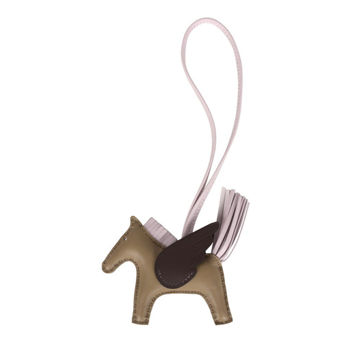 Hermes Pegasus Rodeo Bag Charm PM Beige Marfa, Mauve Pale, Moka Milo Lambskin