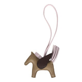 Hermes Pegasus Rodeo Bag Charm PM Beige Marfa, Mauve Pale, Moka Milo Lambskin