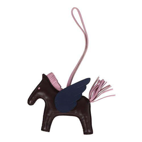 Hermes Pegase Rodeo Bag Charm MM Rouge Sellier, Mauve Sylvestre and Bleu Saphir Milo Lambskin