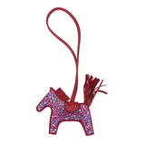 Custom Iridescent Swarovski Crystal Hermes Bedazzled Hermes Rodeo Bag Charm PM Rubis Milo Lambskin