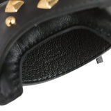 Hermes Rodeo Rock Bag Charm PM Black Milo Lambskin Gold Hardware