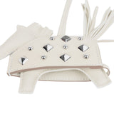 Hermes Rodeo Rock Bag Charm PM Craie Milo Lambskin Palladium Hardware