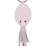 Hermes Poulpe Key Ring Charm Mauve Pale, Blanc, Black Milo Lambskin & Epsom Palladium Hardware