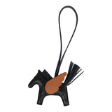 Hermes Pegase Rodeo Bag Charm PM Black, Gold & Bleu Nuit Milo Lambskin