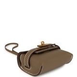 Hermes Kelly Festival Bag Charm Etoupe Swift Gold Hardware