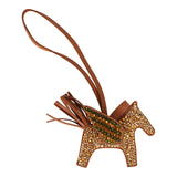 Custom Gold Swarovski Crystal Hermes Bedazzled Pegase Rodeo Bag Charm PM Gold Milo Lambskin