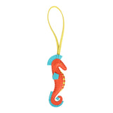 Hermes Seahorse Bag Charm Orange Poppy, Lime & Bleu Aztec Milo Lambskin