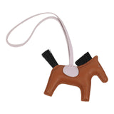 Hermes GriGri Rodeo Bag Charm PM Gold, Black and Mauve Pale Milo Lambskin & Horsehair