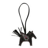 Custom Black Swarovski Crystal Hermes Bedazzled Pegase Rodeo Bag Charm PM So Black Milo Lambskin