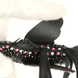 Custom Black Swarovski Crystal Hermes Bedazzled Pegase Rodeo Bag Charm PM So Black Milo Lambskin