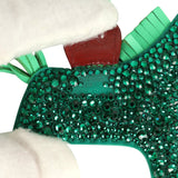 Custom Green Swarovski Crystal Hermes Bedazzled Pegase Rodeo Bag Charm PM Vert Comics Milo Lambskin