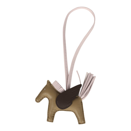 Hermes Pegasus Rodeo Bag Charm PM Beige Marfa, Mauve Pale, Moka Milo Lambskin