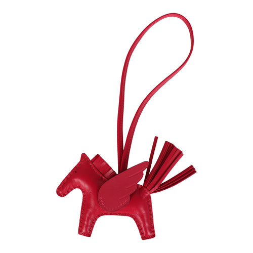 Hermes Pegase Rodeo Bag Charm PM Framboise Milo Lambskin