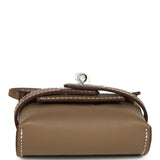 Hermes Kelly Festival Bag Charm Etoupe Swift Palladium Hardware