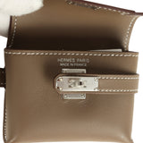 Hermes Kelly Festival Bag Charm Etoupe Swift Palladium Hardware