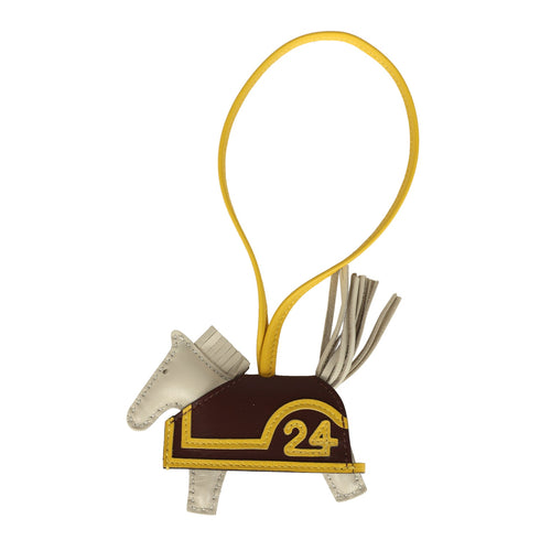 Hermes Rodeo Robeo 24 Charm PM Craie, Terre, Jaune de Naples Milo Lambskin