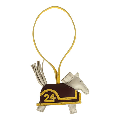 Hermes Rodeo Robeo 24 Charm PM Craie, Terre, Jaune de Naples Milo Lambskin